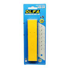 Olfa 25mm Silver Snap Blade for Extra Heavy-Duty Knives HB5B (Pack of 5)