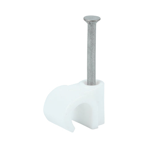 Flat Twin & Earth Cable Clips - White To fit 7mm Pack 100