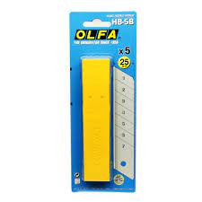 Olfa 25mm Silver Snap Blade for Extra Heavy-Duty Knives HB5B  (Pack of 5)